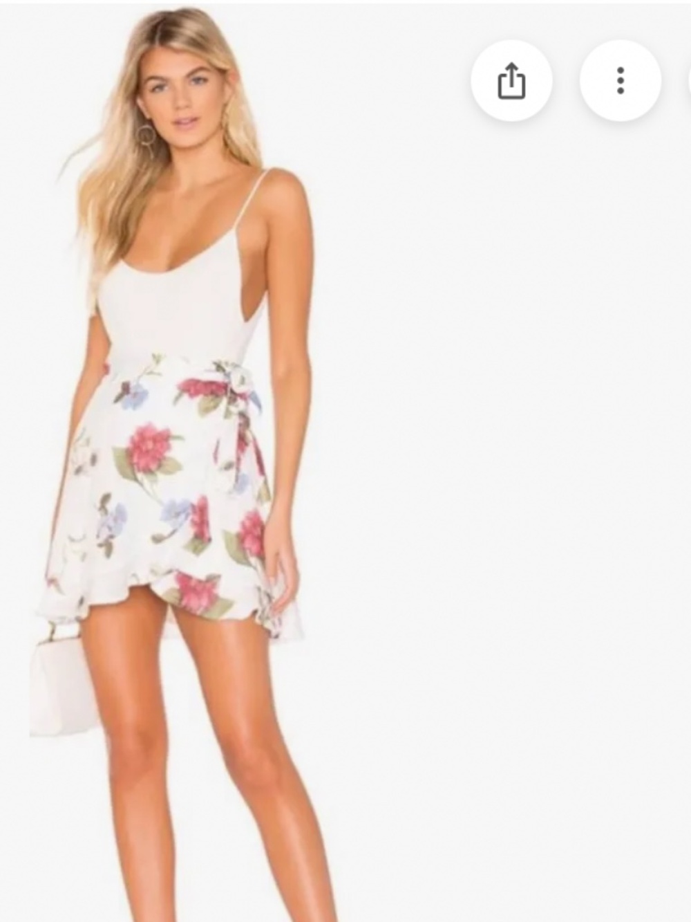 Show me your mumu  small floral white floral wrap skirt ruffle